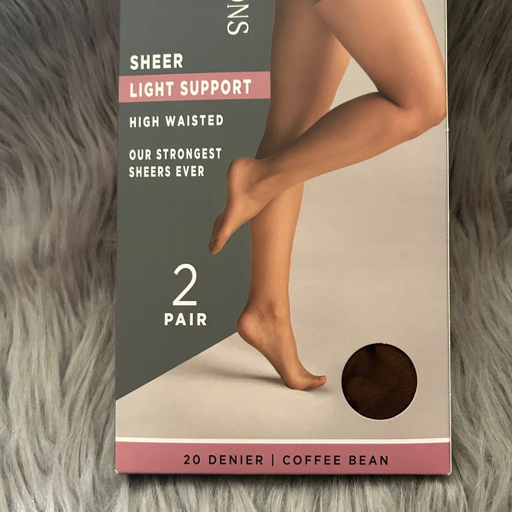 Silk Impressions Light Support Sheer Tights Women Small Coffee Bean High Waisted